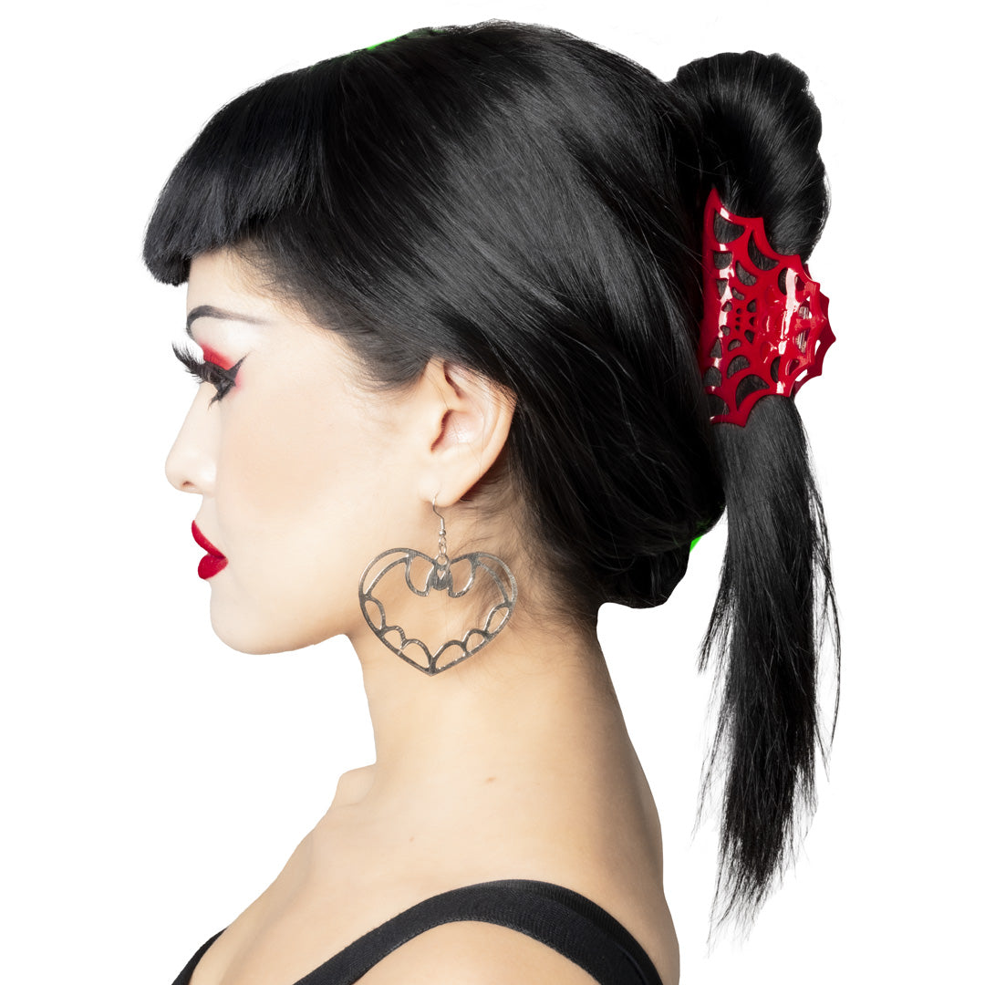 Spiderweb Hair Claw Clip Red