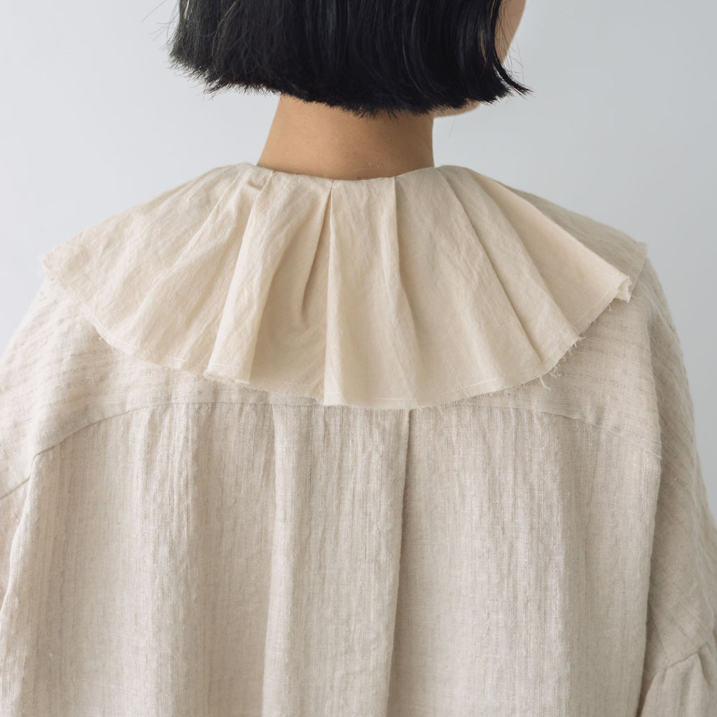 MAGALI ストライプリネン アンティークカラー ブラウス ｜くらすこと