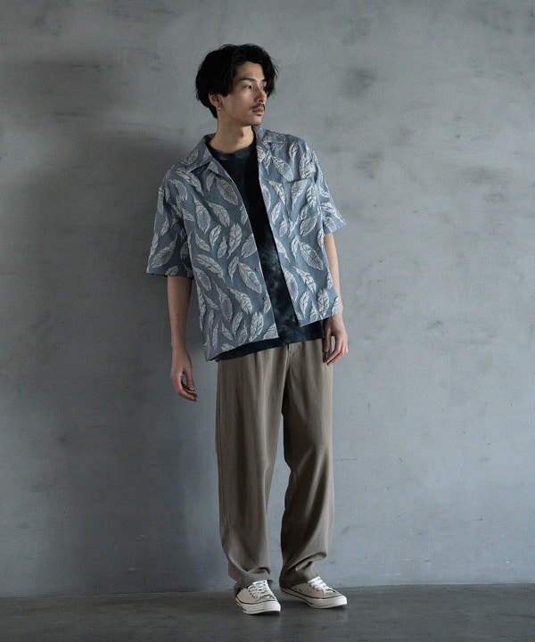 フェザージャガードジャージオープンカラーシャツ｜メンズファッション