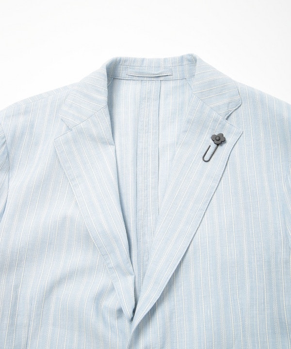 LARDINI(ラルディーニ)】コットンリネンドビーストライプジャケット