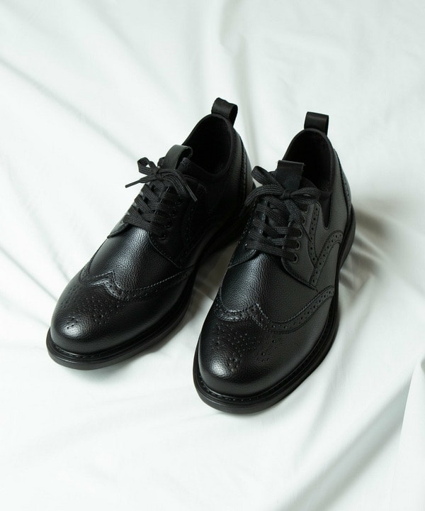 シンセティックレザーウイングチップスニーカー｜メンズファッション