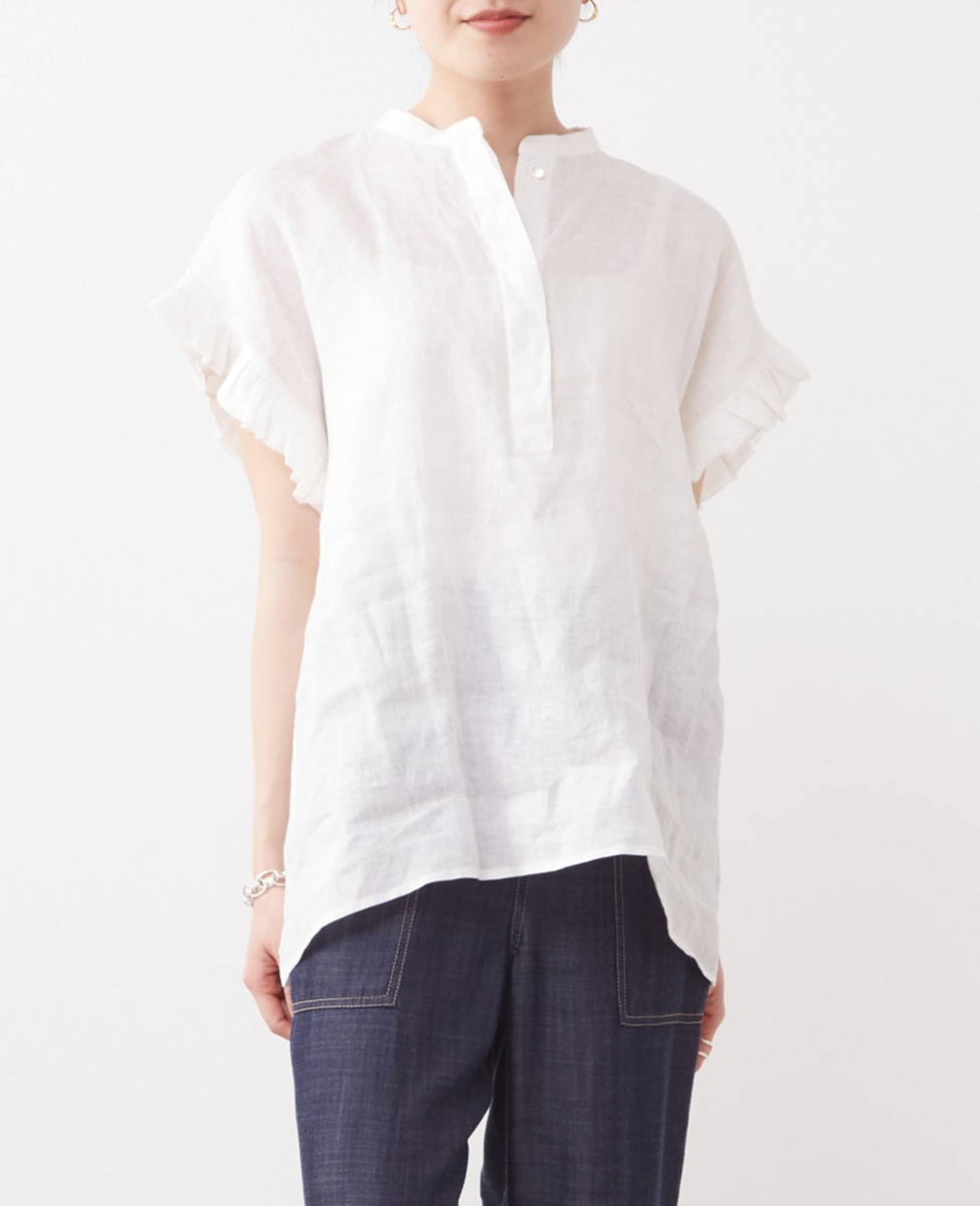 リネンフリルスリーブブラウス｜Liesse（リエス）｜商品詳細