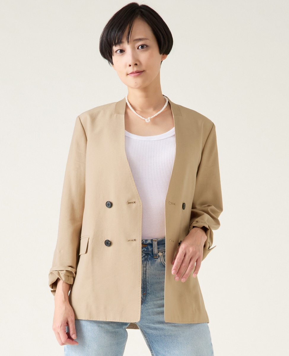 ノーカラージャケット（セットアップ可）｜martinique（マルティニーク