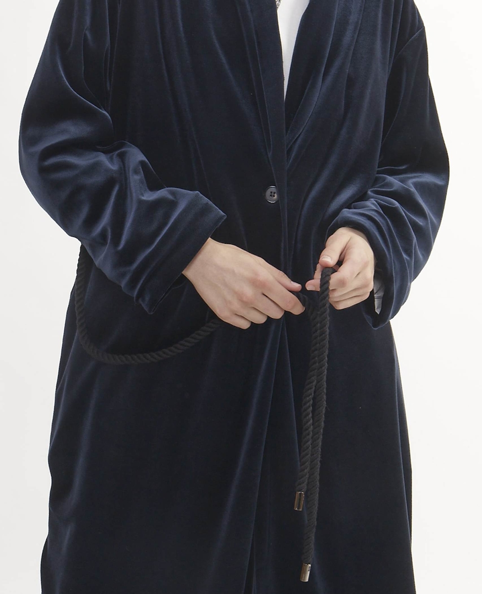 ベロアジャージショールカラーコート｜PLAIN PEOPLE（プレインピープル