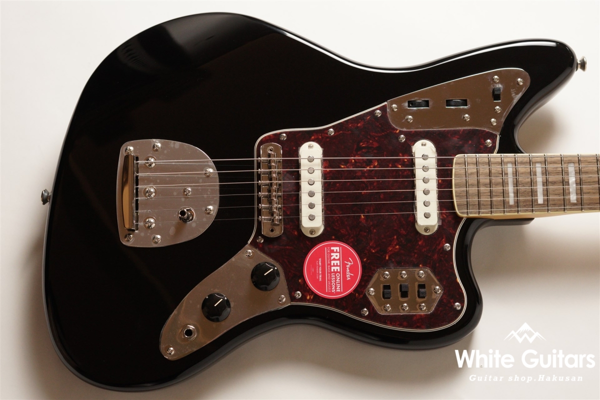 Squier by Fender Classic Vibe '70s Jaguar - Black | White Guitars