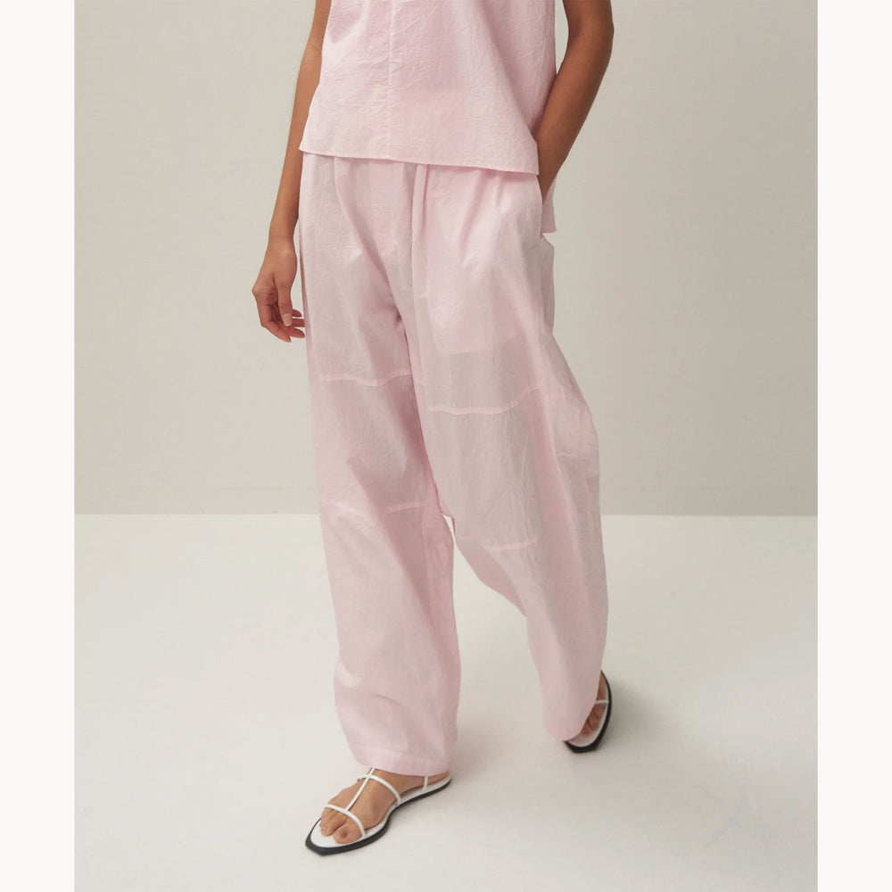 CATCH WASHER COTTON | EASY WIDE PANTS-BEIGE- – OBLIGE