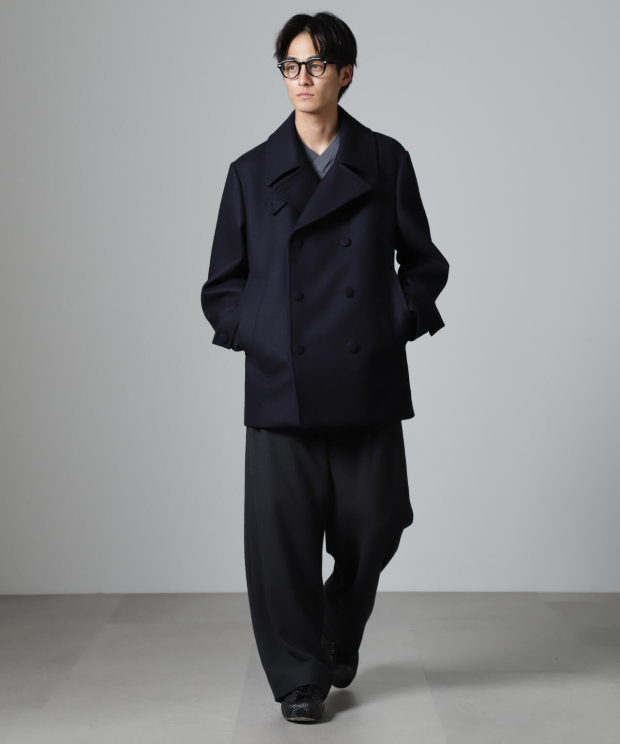 ハードプレス メルトン ボルドフィット メルトン ピーコート