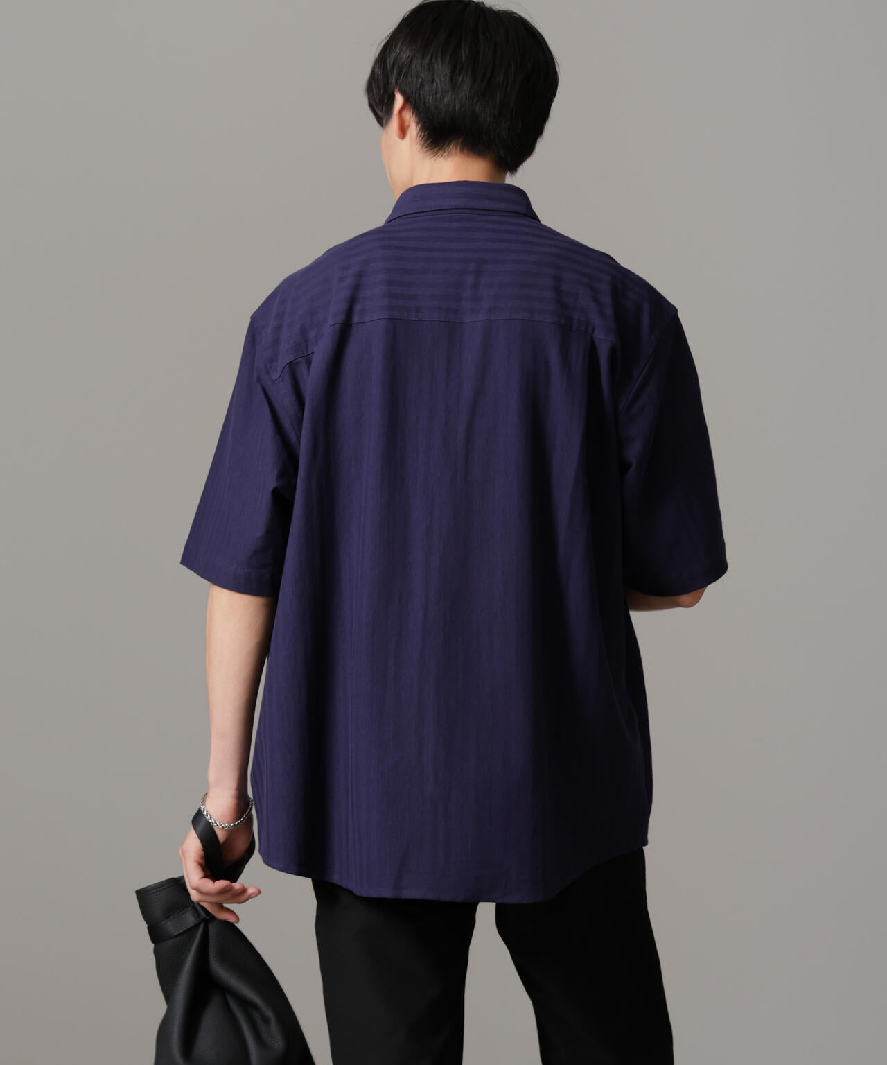 シャドー ストライプ ハーフスリーブ シャツ