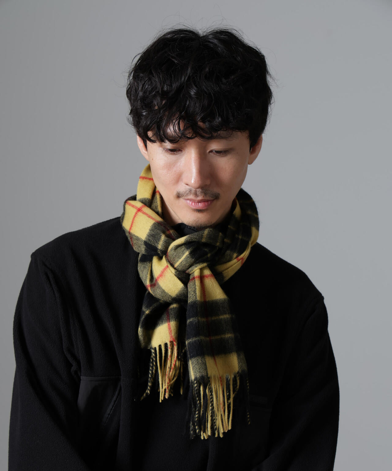 ソフトカシミヤ ブレンド チェックマフラー