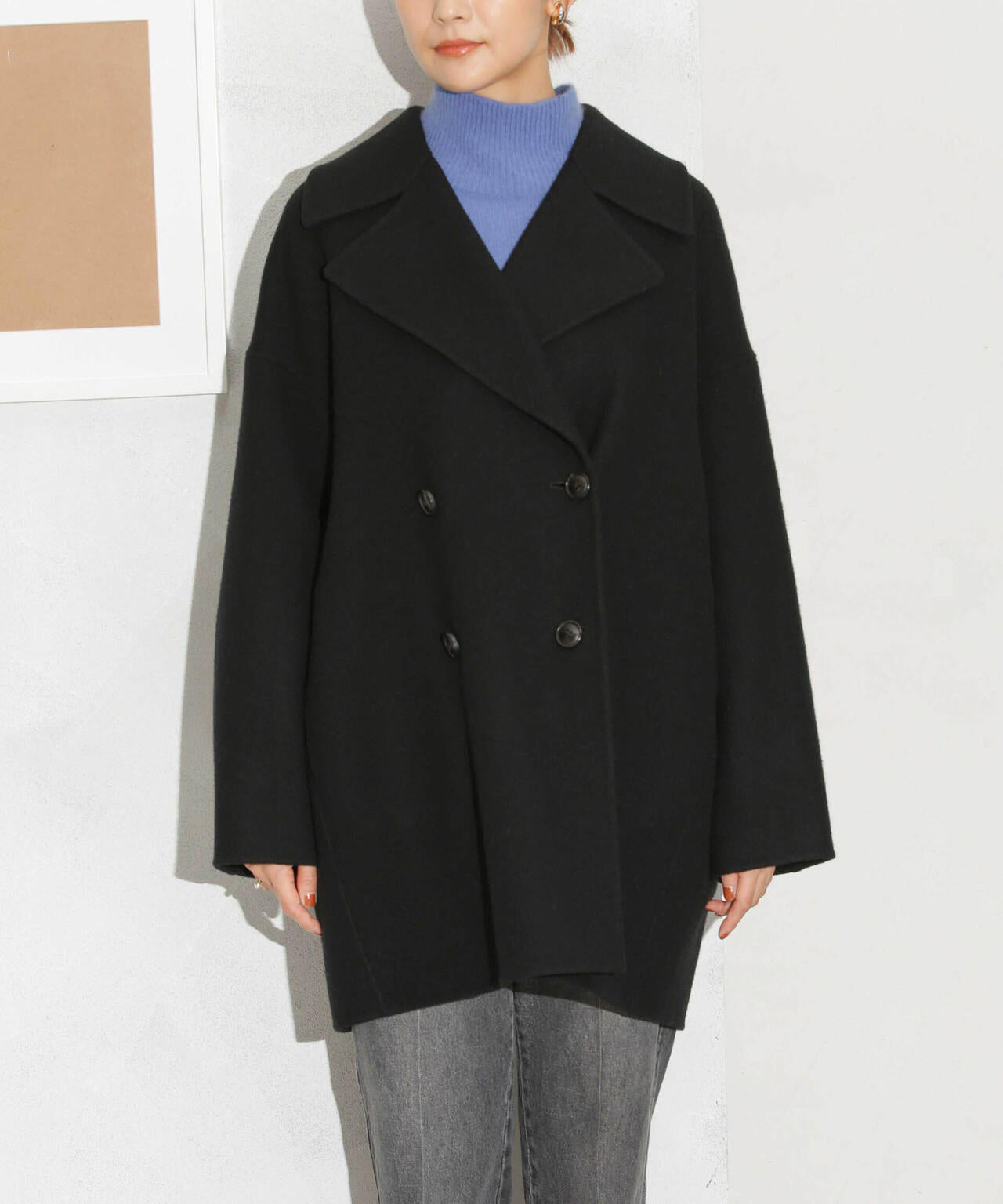 スーパー140ウールリバーミドルコート