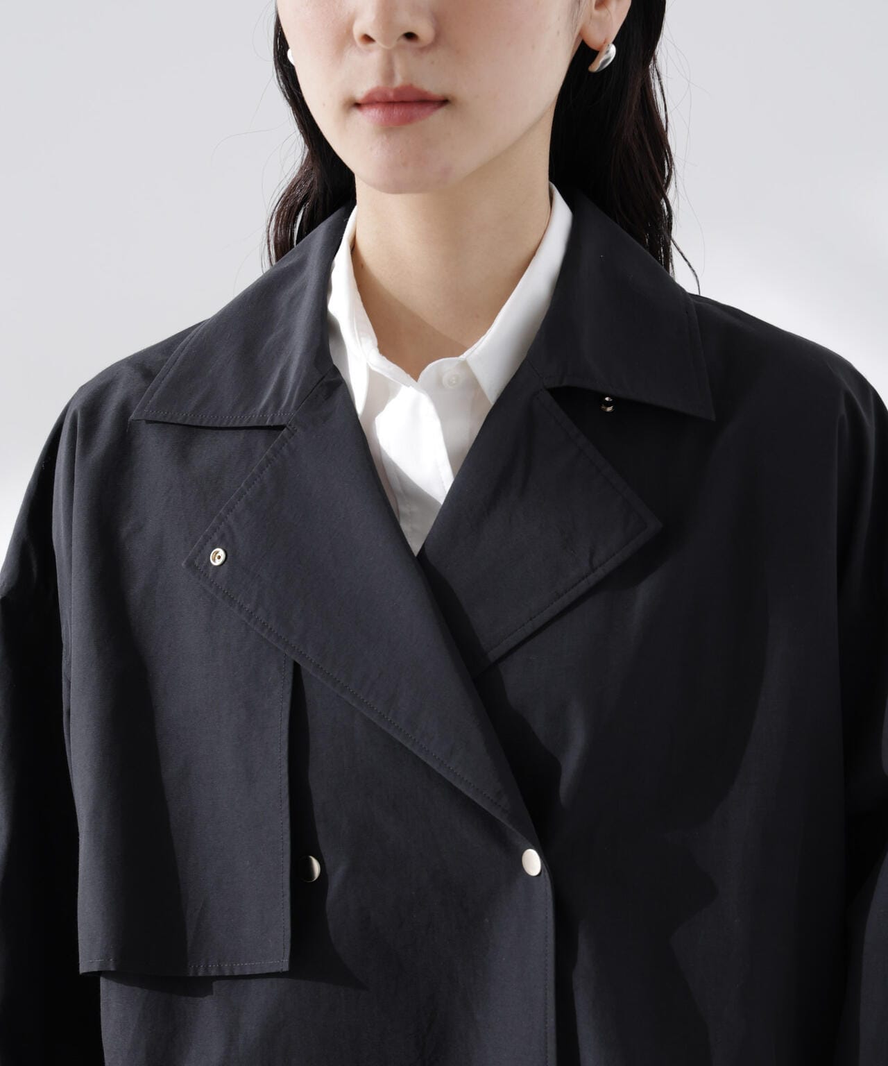 ミドル丈 ワイド ラフ トレンチ