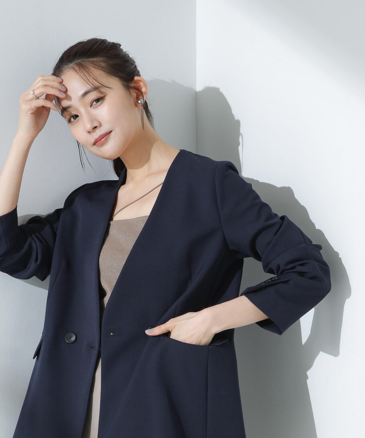 デイリー ファンクション Vネック ダブル ジャケット ( セットアップ 可 )