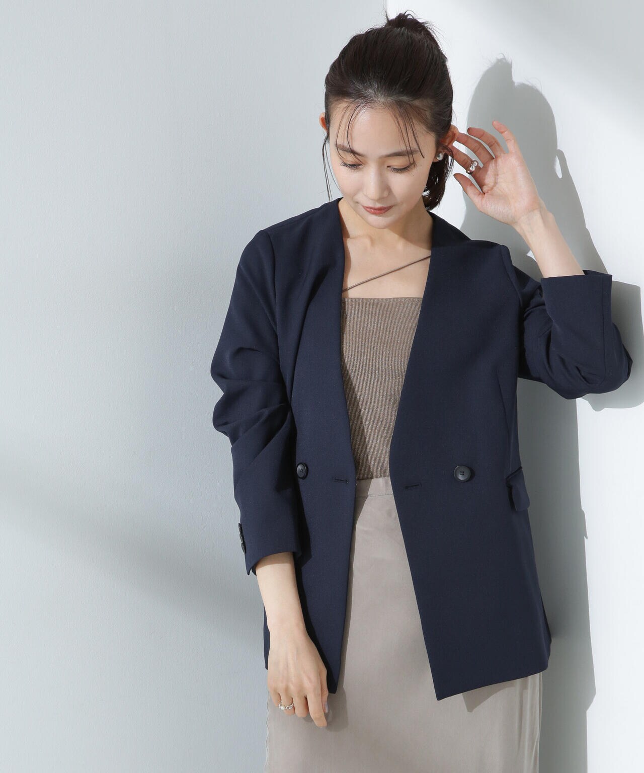 デイリー ファンクション Vネック ダブル ジャケット ( セットアップ 可 )