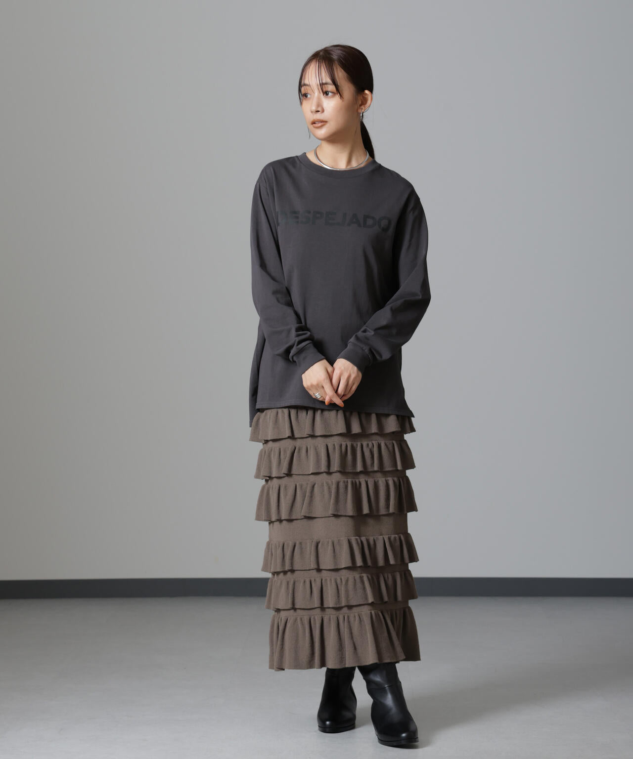 フリル ニット スカート