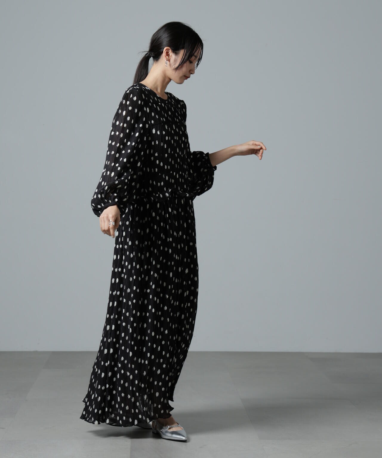 BAUM UND PFERDGARTEN / Plisse Dot ワンピース