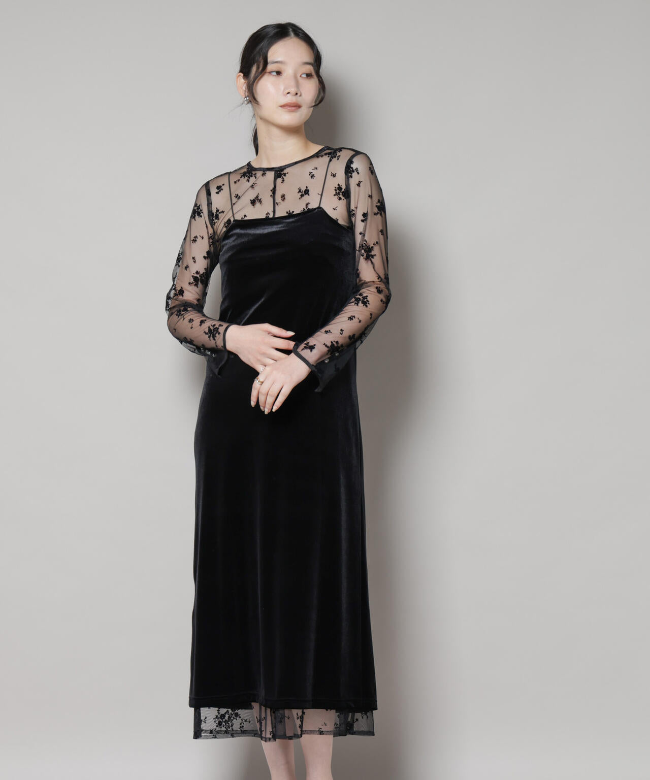 kaene / フロッキー ベロア 2way ドレス