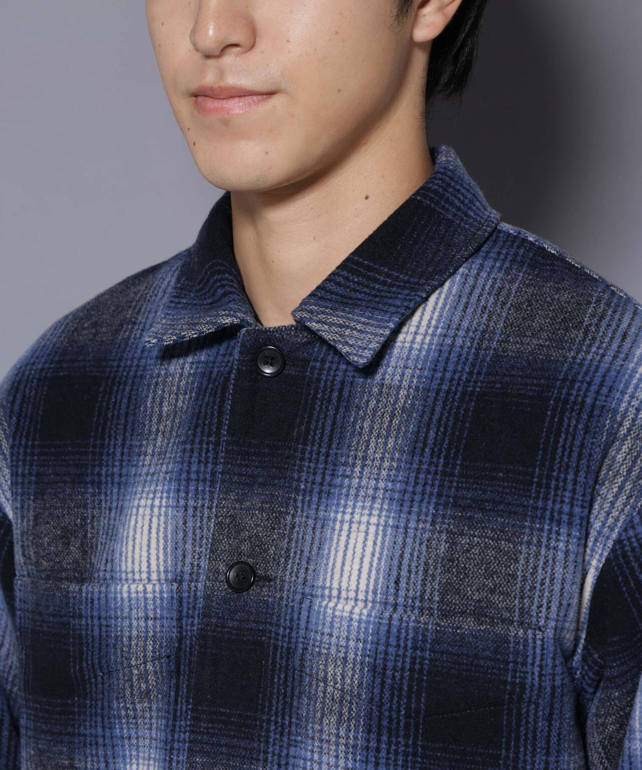 テックメルトンチェックシャツブルゾン