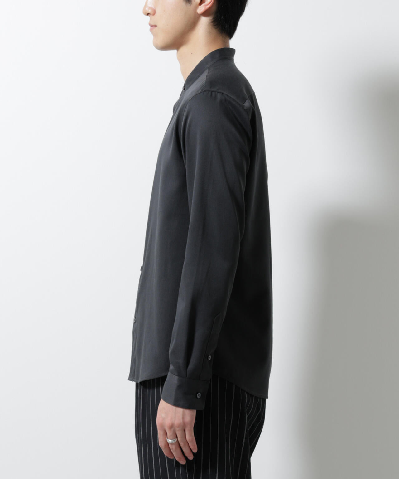 スタンダードバンドカラーシャツ/長袖