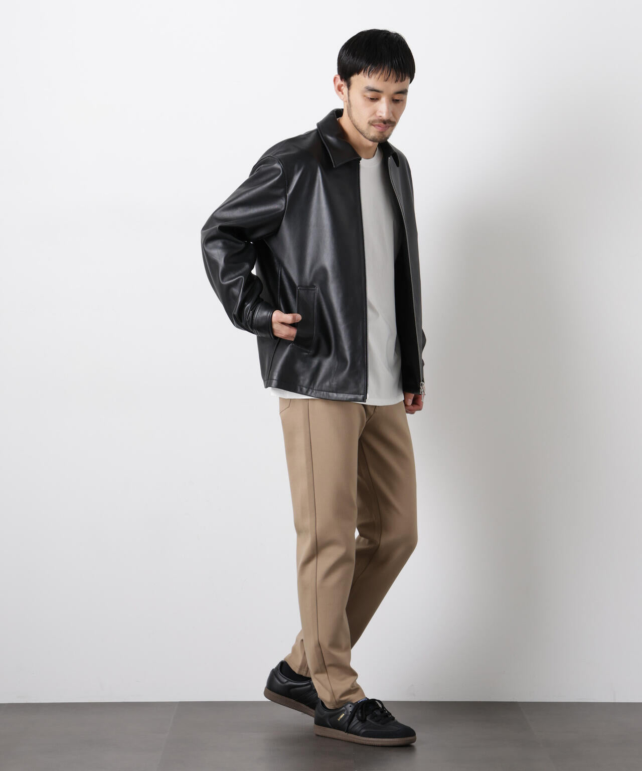 レザーシングルライダースジャケット