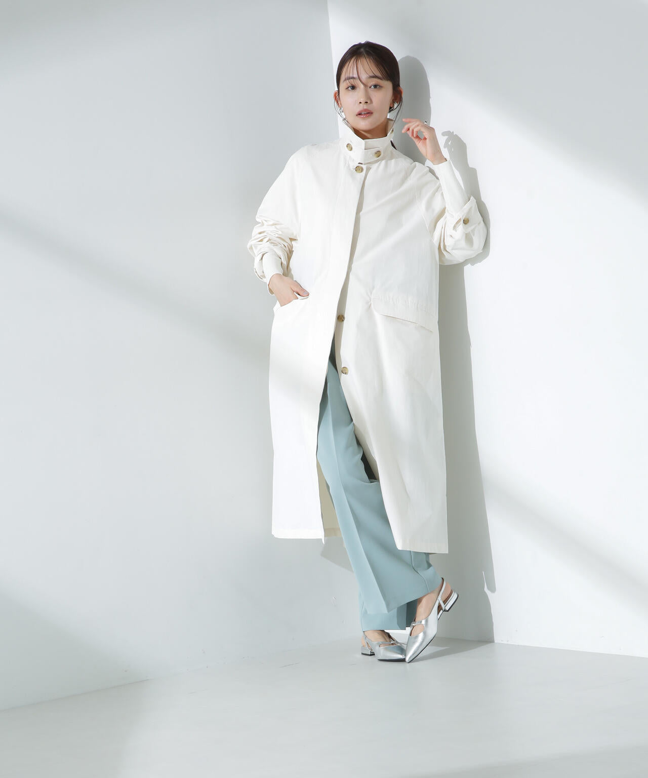 撥水 ＆ 花粉ガード ステンカラー コート