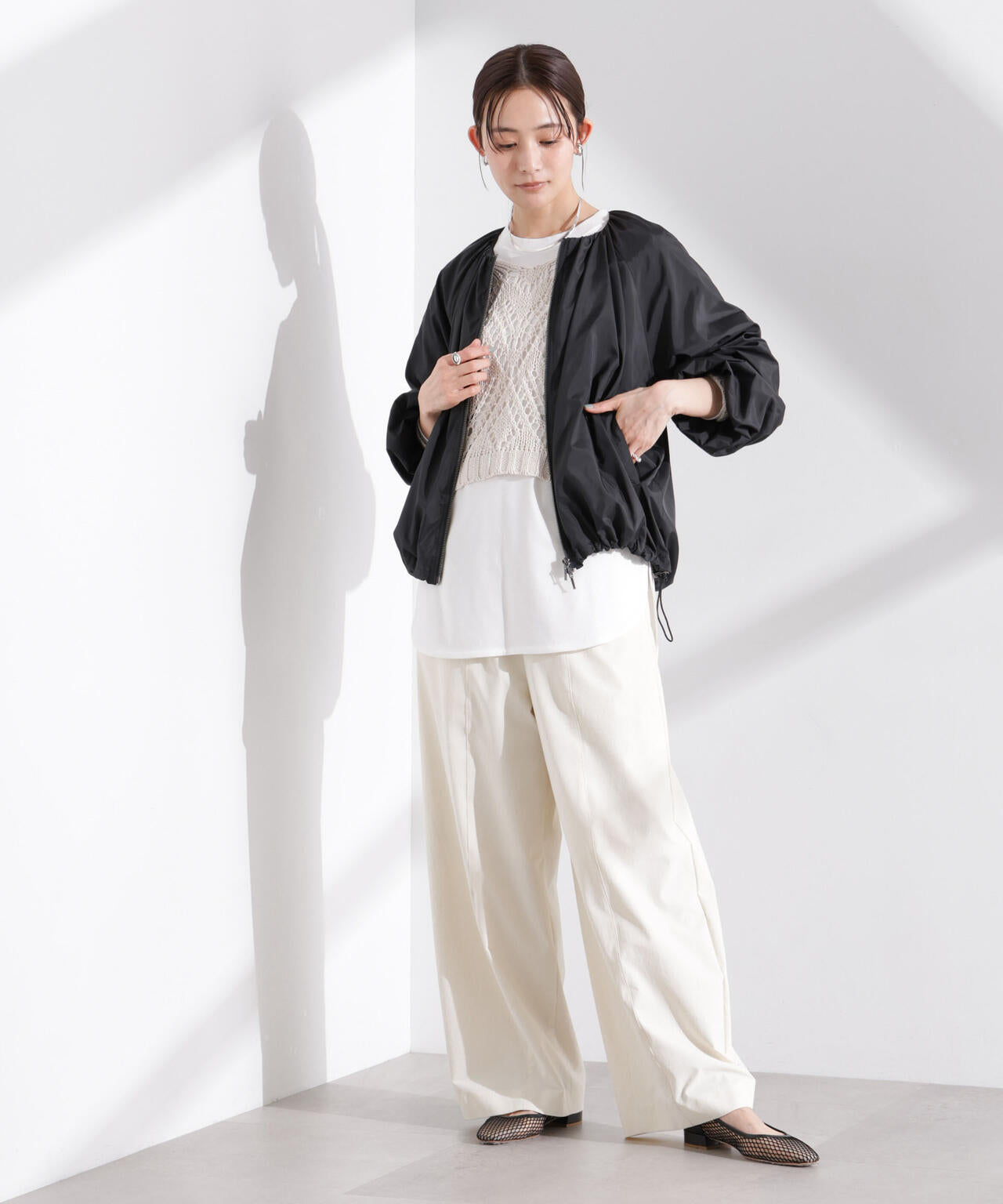 ソフトギャザー ジップブルゾン