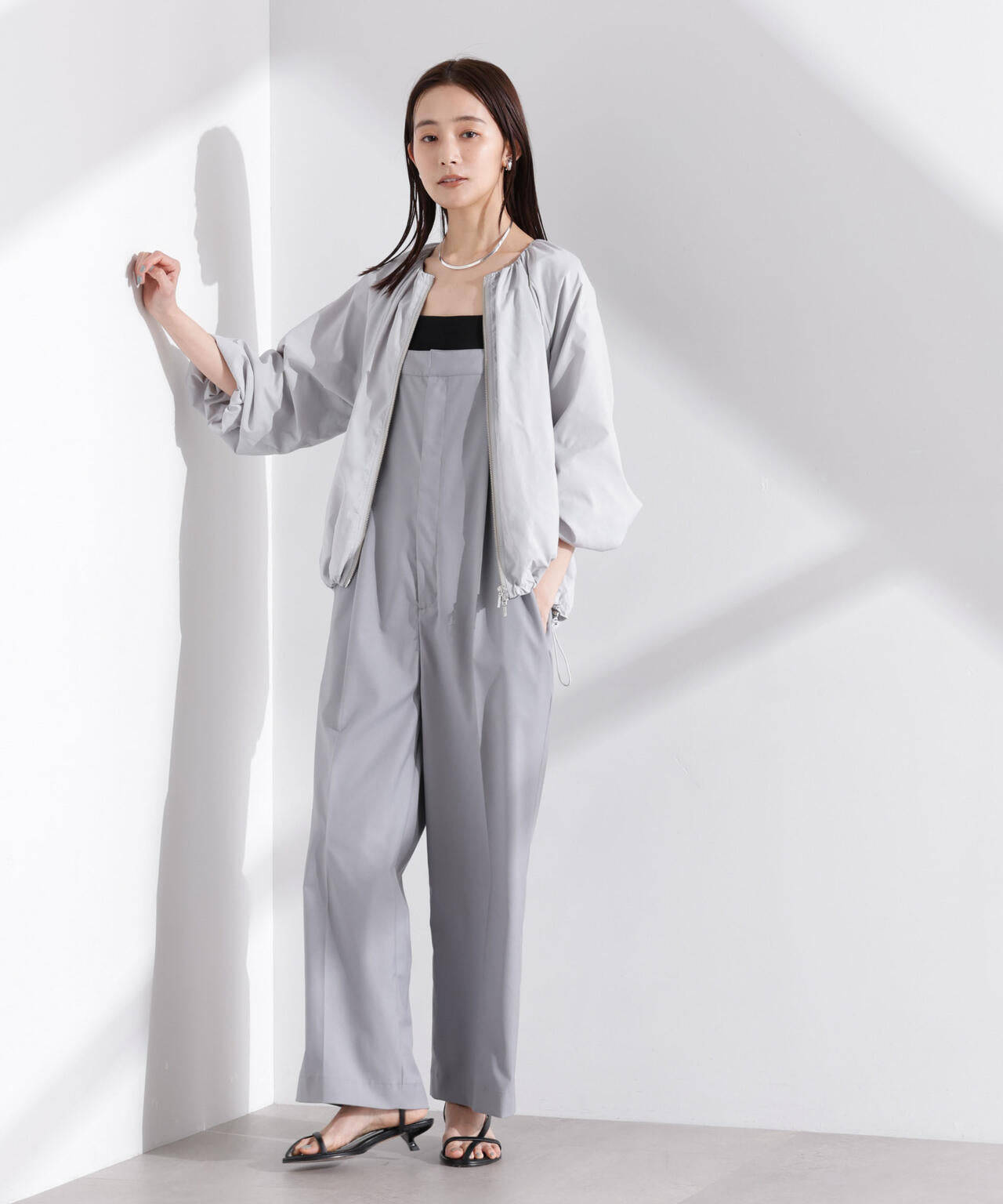 ソフトギャザー ジップブルゾン