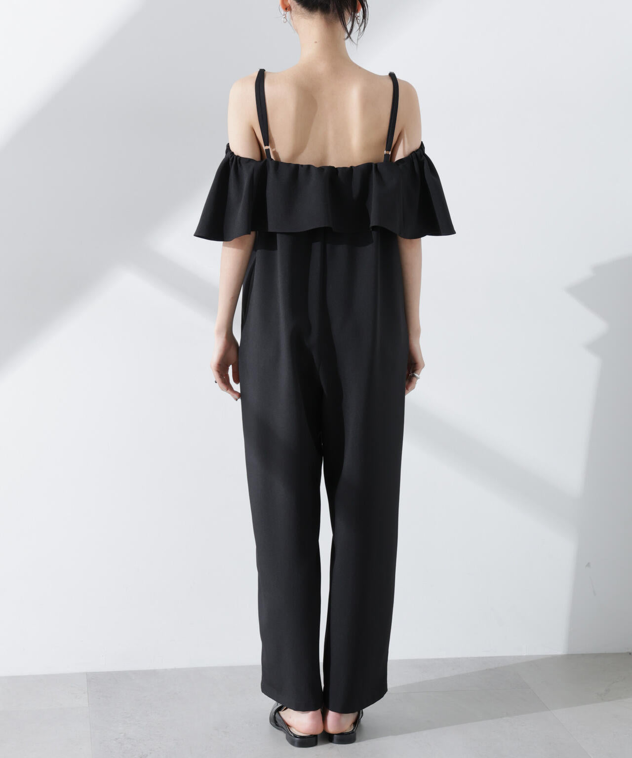 2way オフショルダー フリル オールインワン