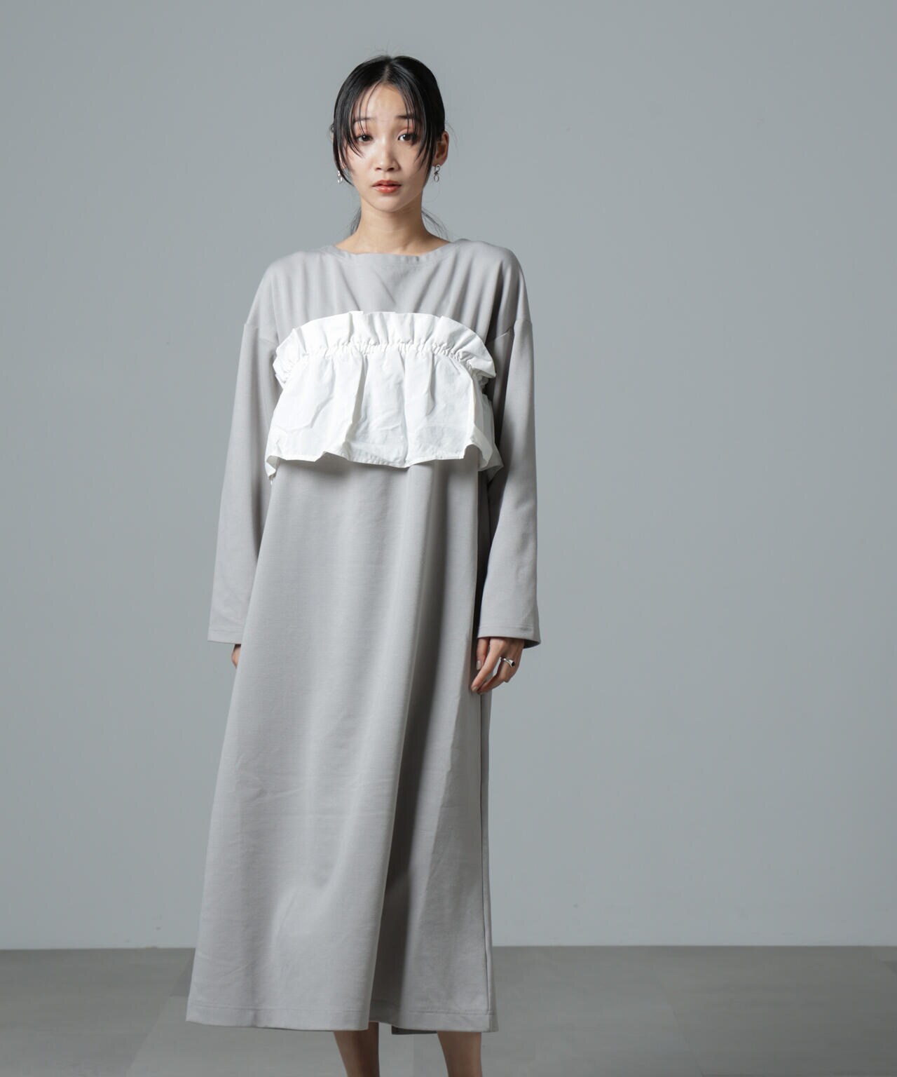 ビスチェ レイヤード 風 カット ワンピース