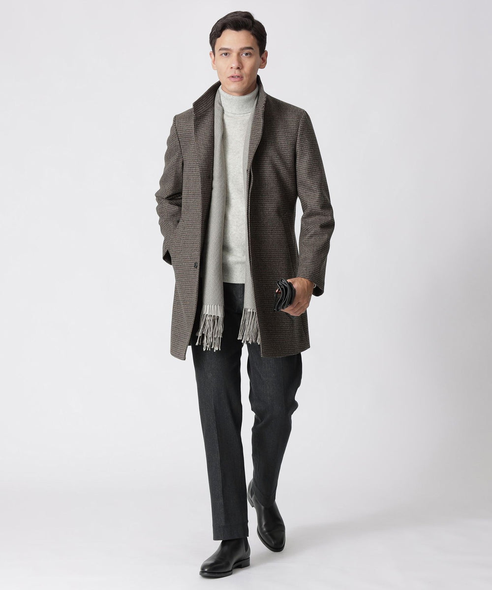 新色登場】ウールカシミヤウーステッドスタンドカラーコート(コート