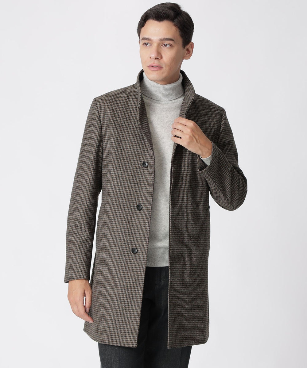 新色登場】ウールカシミヤウーステッドスタンドカラーコート(コート