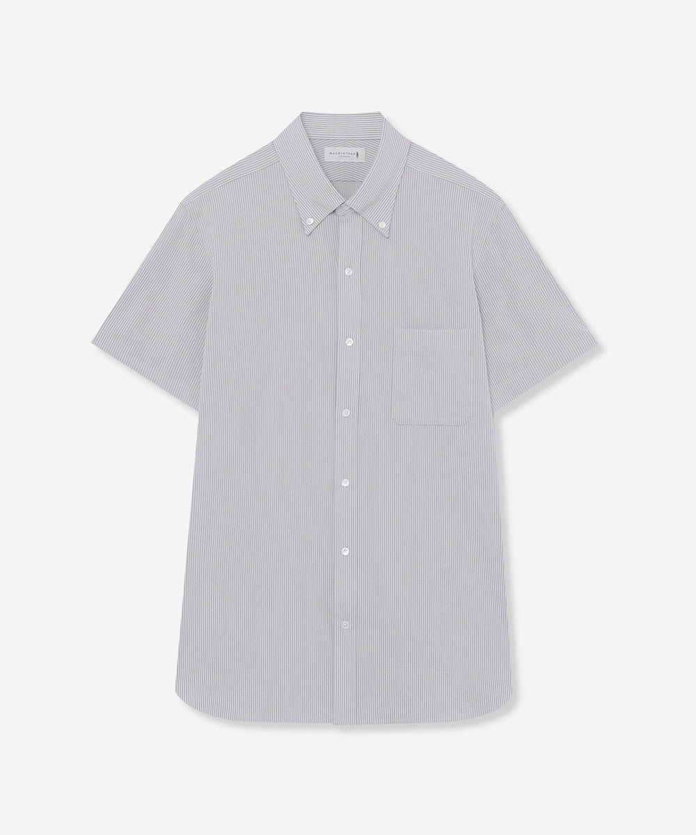 FLEX JERSEY】シアサッカーストライプジャージー半袖シャツ(トップス