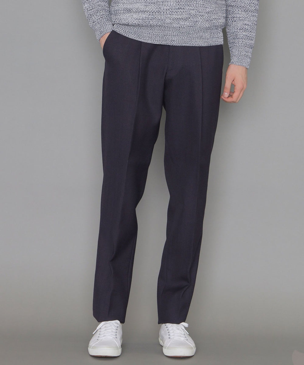 New Adjustable Fit】強撚グレンチェックスラックス(パンツ