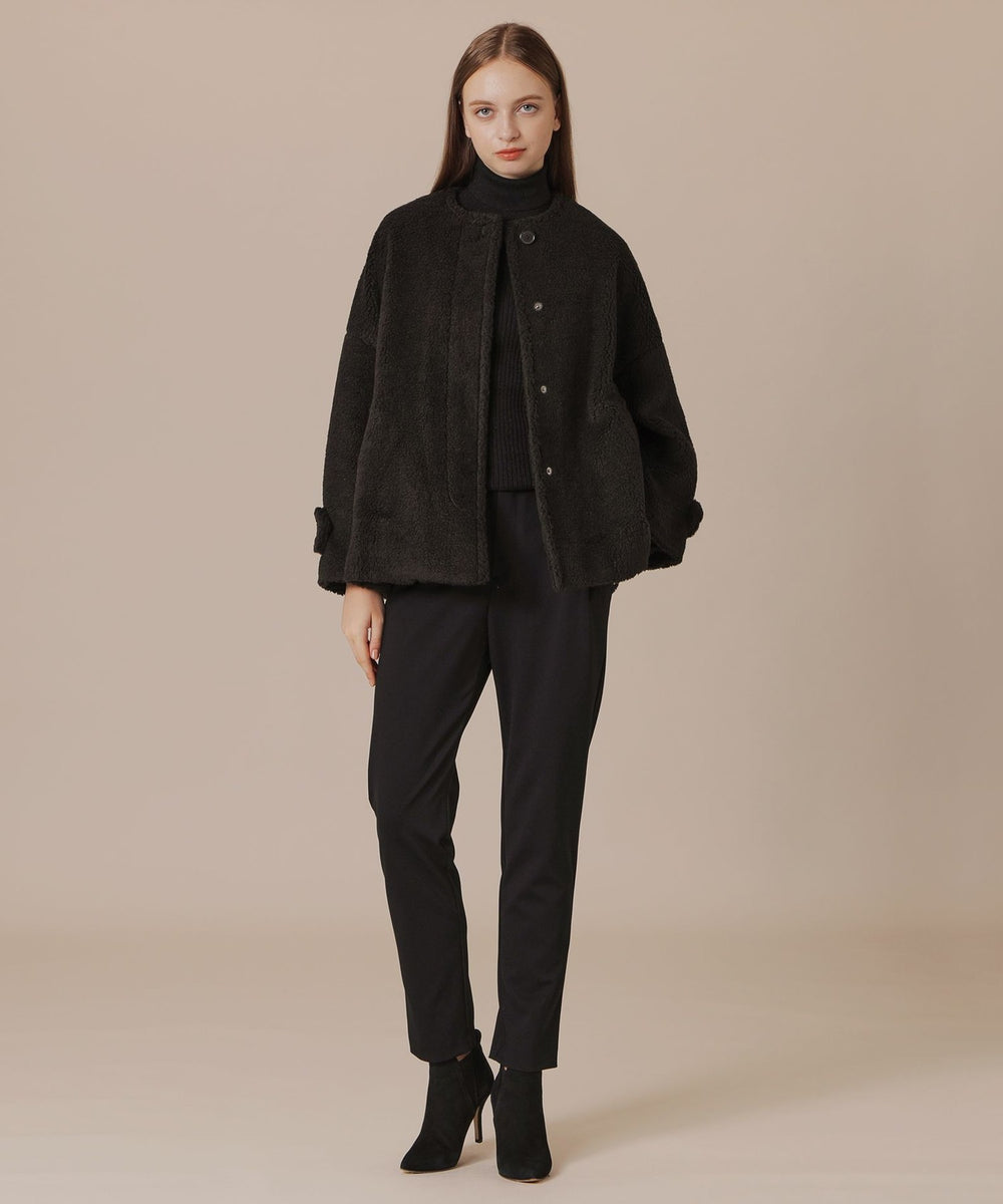 WEB・一部店舗限定】【ROSLEY/ロズリー】ウールブレンドボアノーカラー