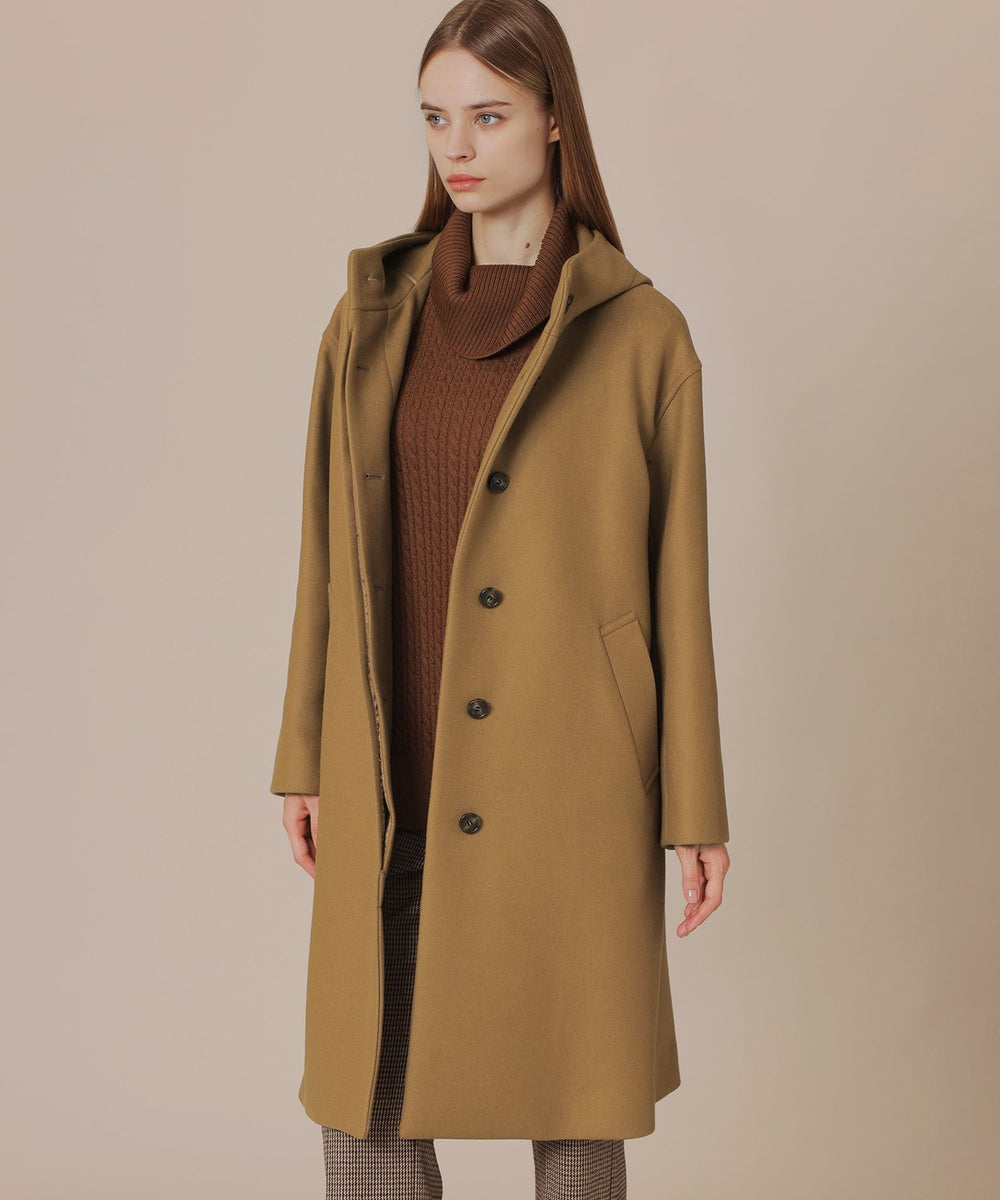 CHRYSTON/クリストン】ウールダブルクロスメルトンフーデットコート