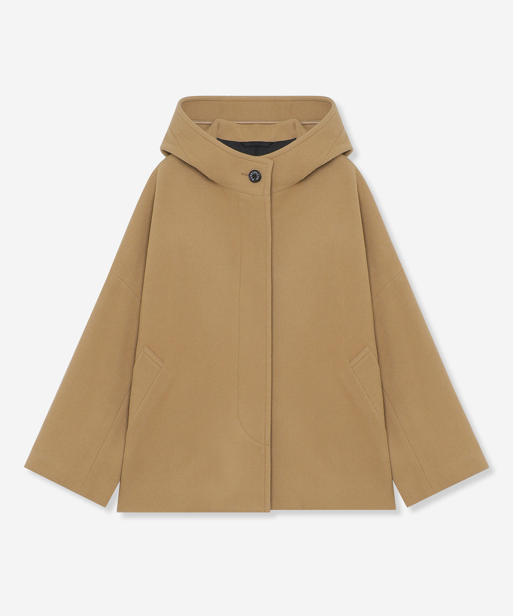 ROSLEY/ロズリー】ファインウールメルトンフーデットショートコート