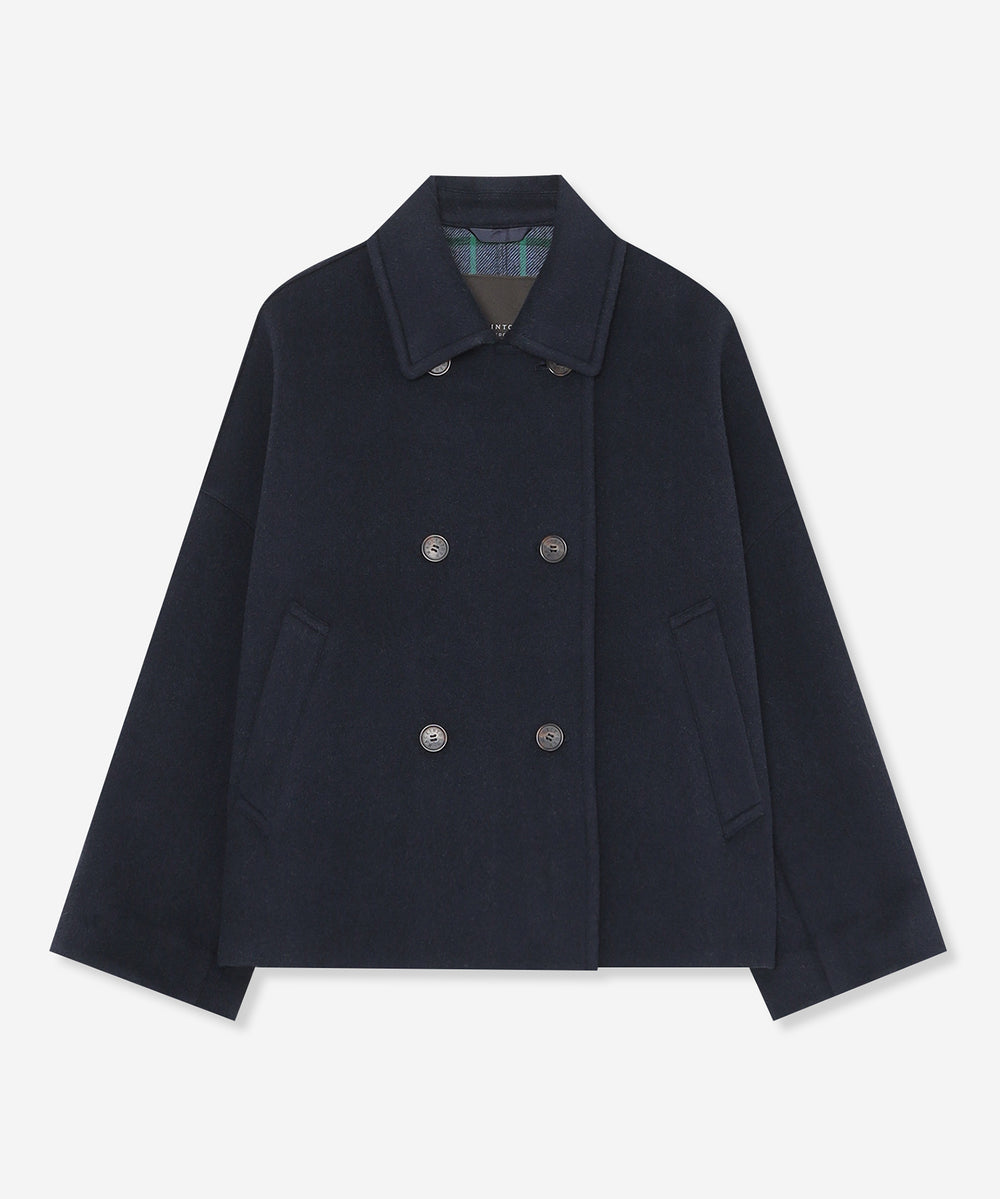 Precious掲載】【FYVIE/フィビー】リーバースチェックウールコート