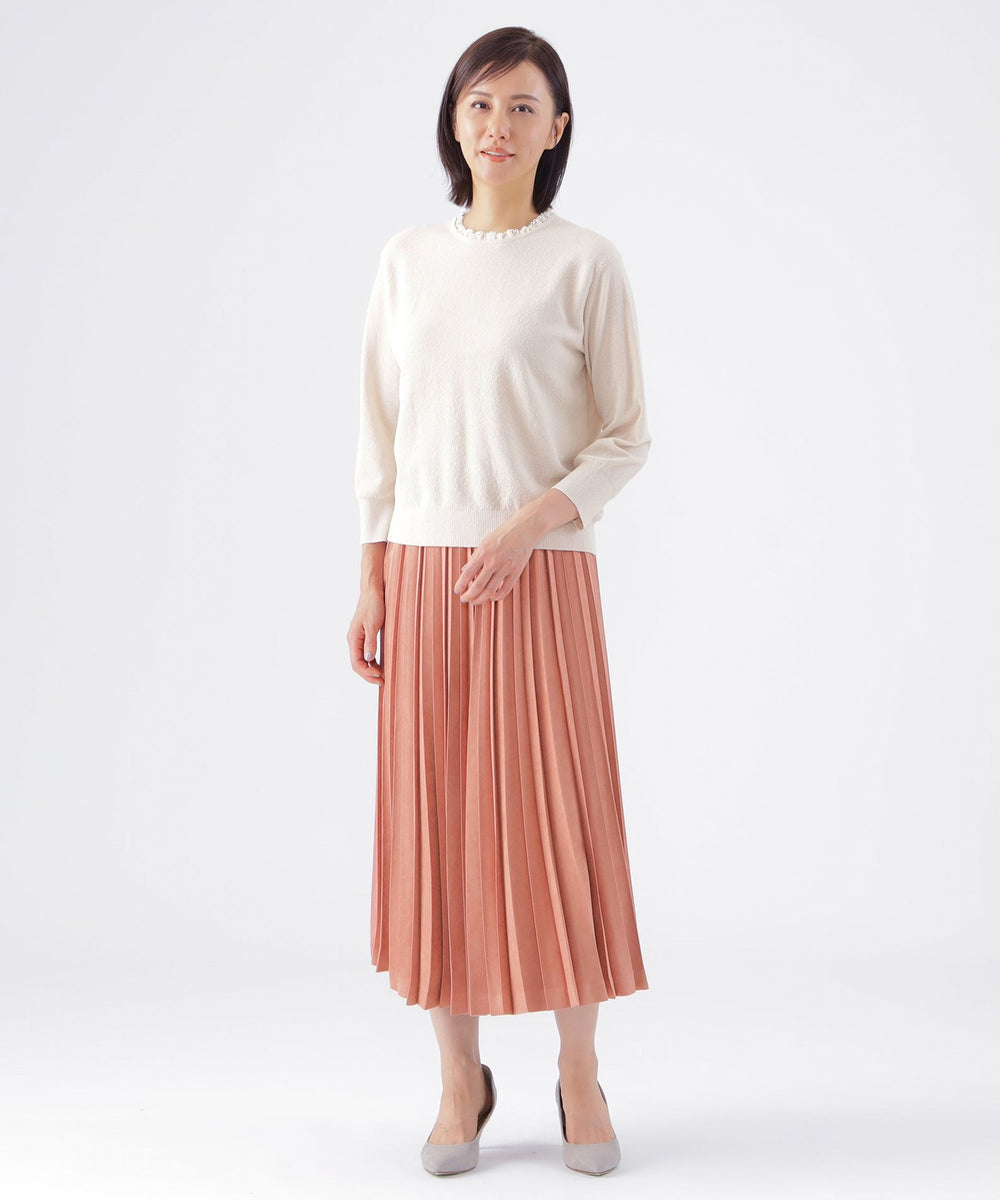ウォッシャブル】ストレッチスエードプリーツスカート(スカート