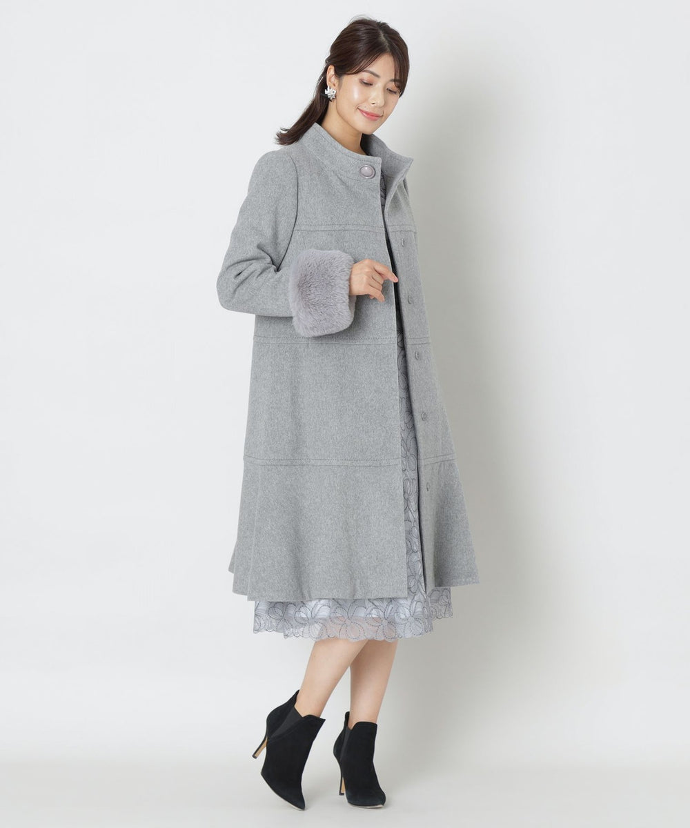 ウールビーバー スタンドアウェーカラーコート(コート)｜TO BE CHIC