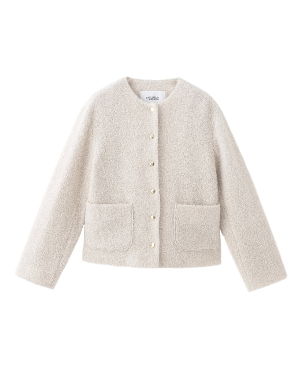 HESSLE（ヘスル）】ノーカラーショートコート(コート)｜MACKINTOSH