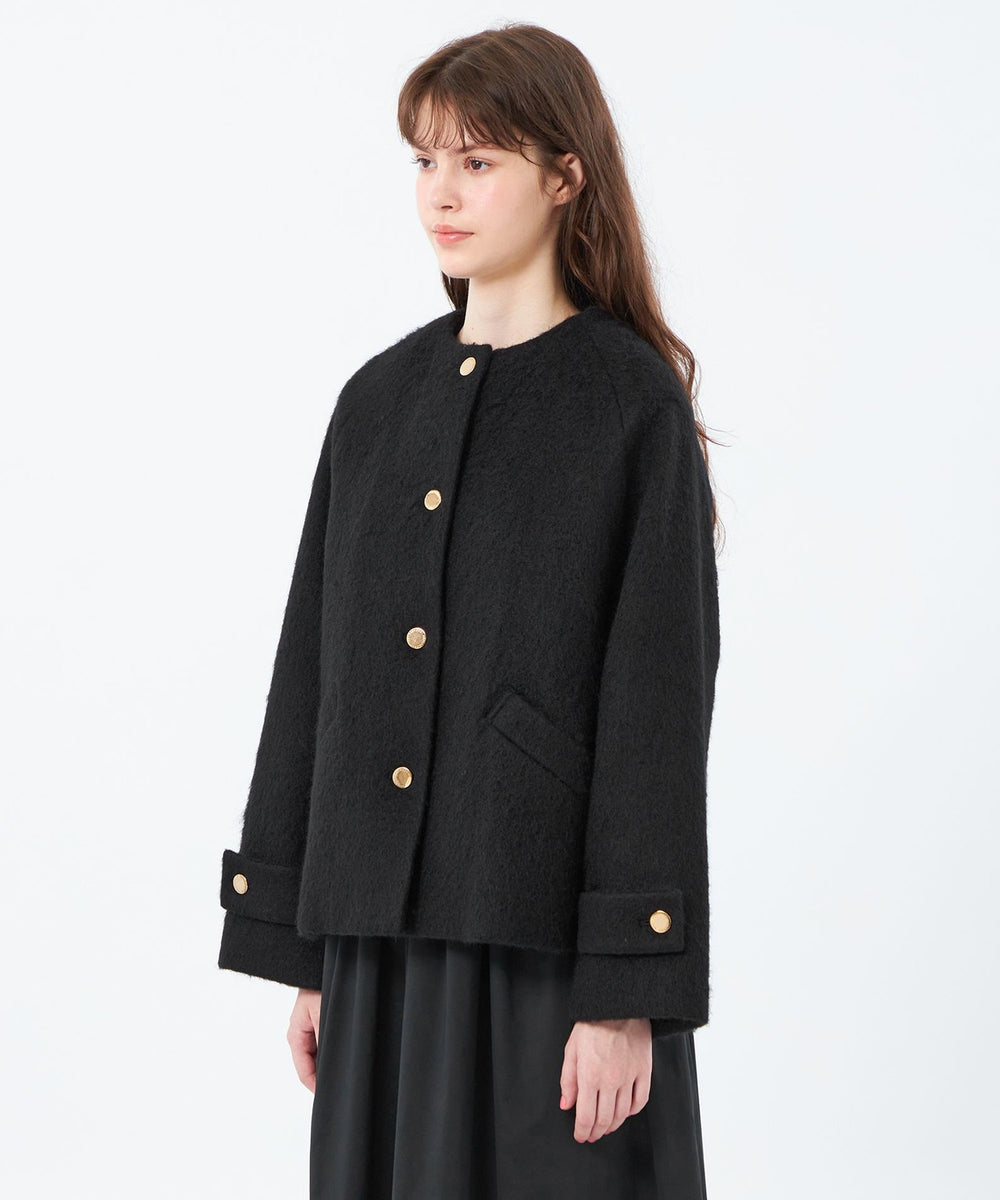 WELBURY NO COLLAR SHORT(ウェルベリーノーカラーショート)】ウール