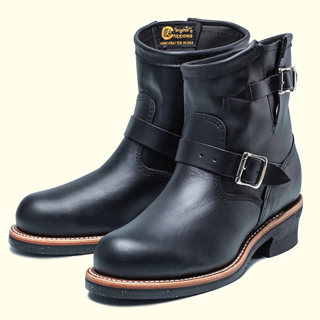 CHIPPEWA 7'' STEEL TOE ENGINEER 1901M10(9 BLACK WHIRLWIND): GOOD