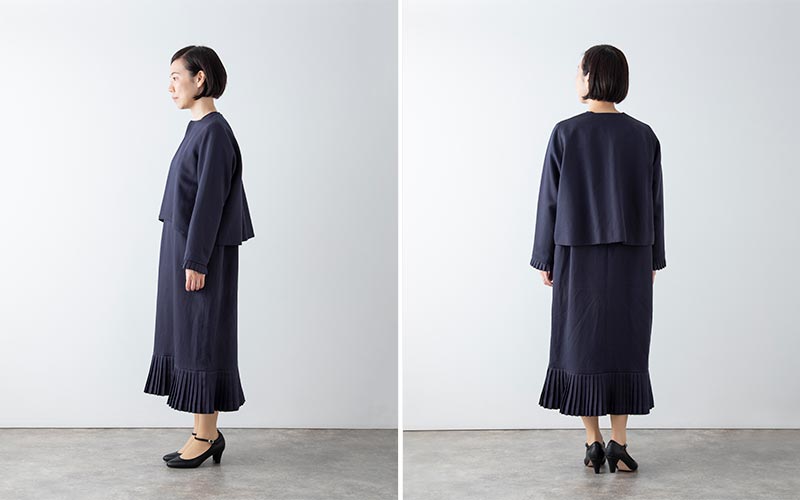 身長別着用レビュー】セミフォーマル「重ね襞のワンピース」 | 中川政