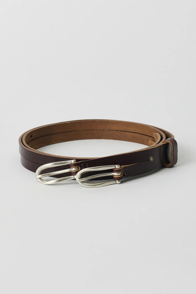 OUR LEGACY | TWIN TONGUE BELT / BURGUNDY CHROMEXCEL LEATHER ツイン