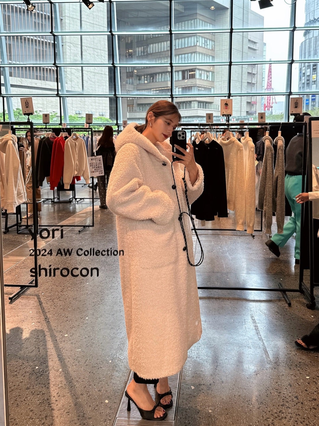 yori スイートボアフードロングコート 38 【公式通販】