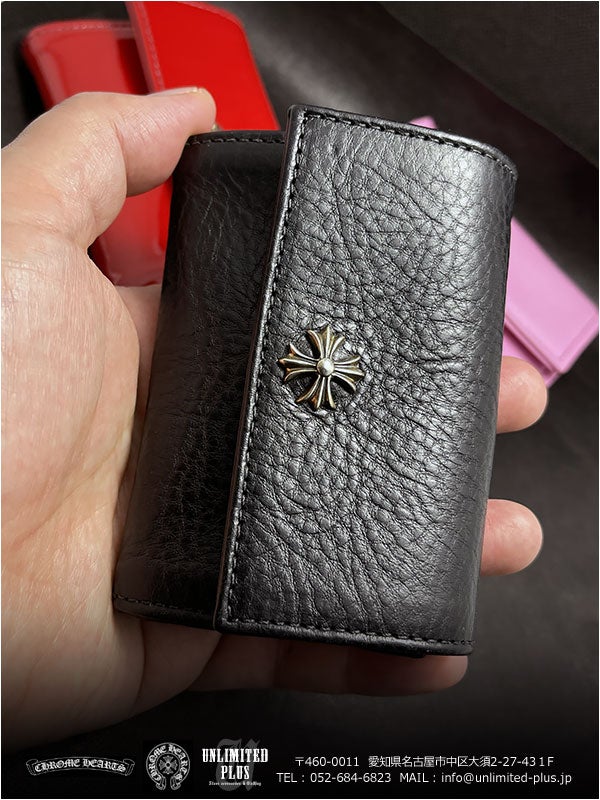 クロムハーツ財布 / タイニー CHプラス ブラック、パテントレッド