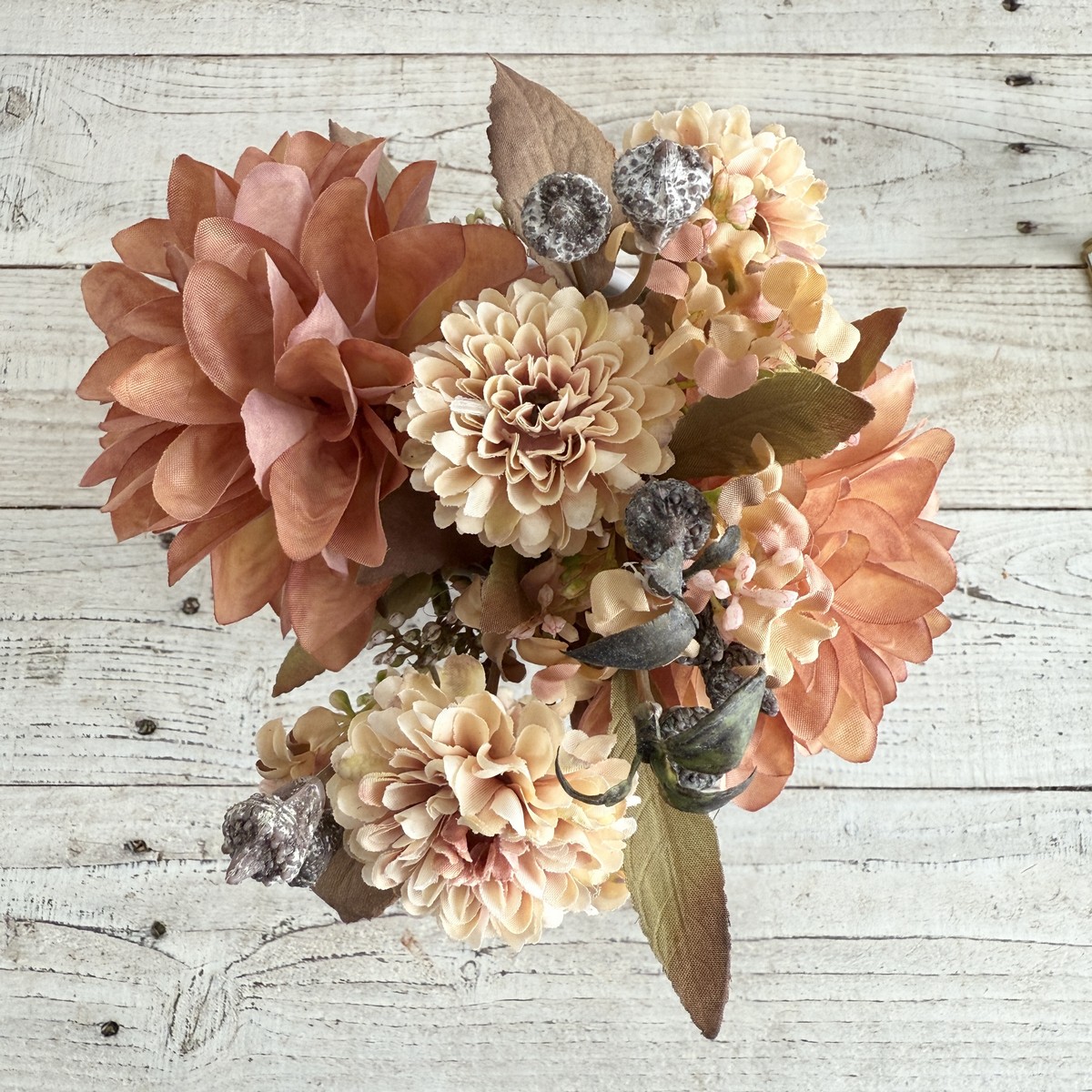 即日☆【造花】MAGIQ東京堂/フォンタナダリアブーケ ブラウンベージュ