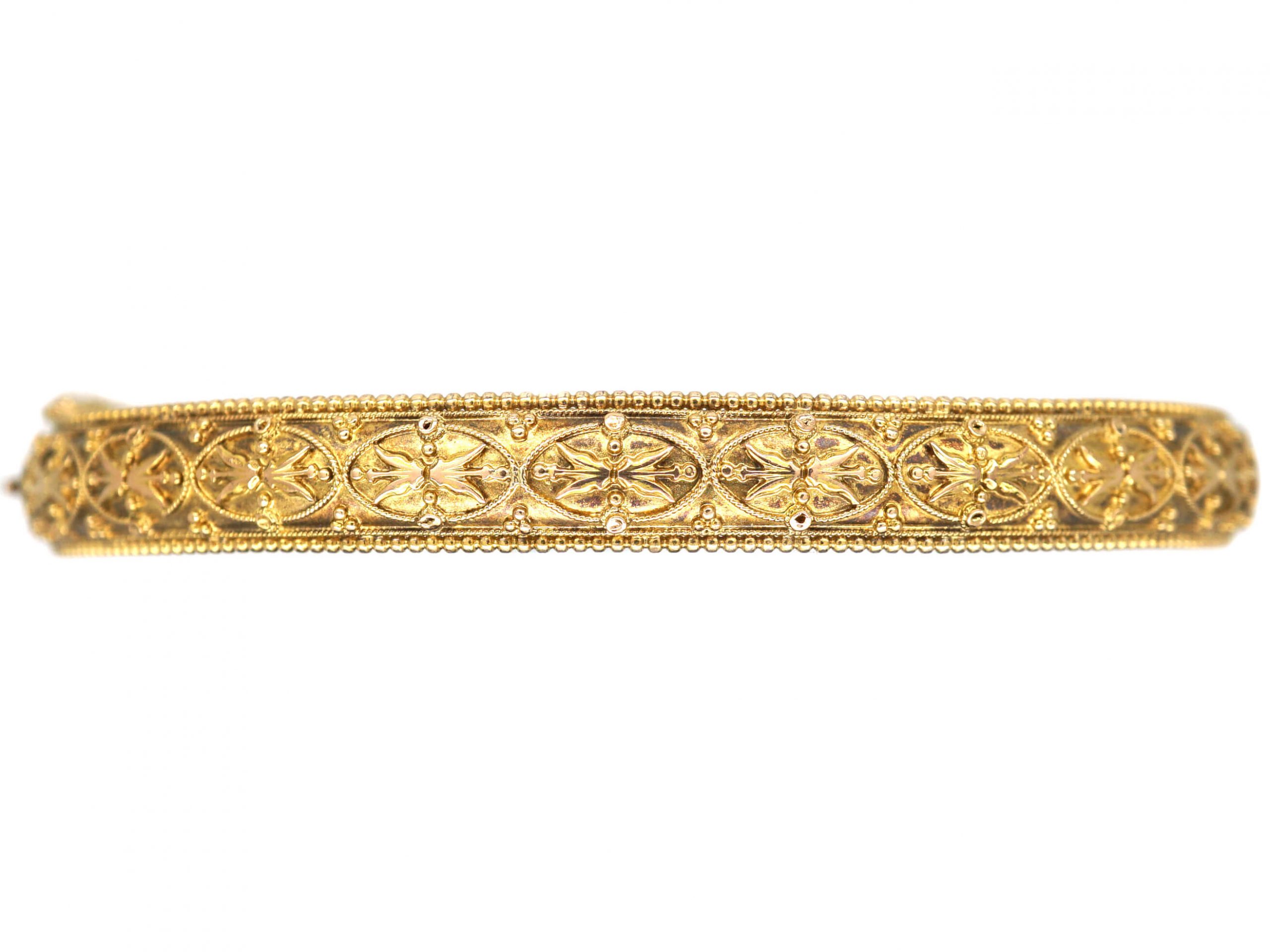 Victorian 15ct Gold Etruscan Revival Bangle (733U) | The Antique