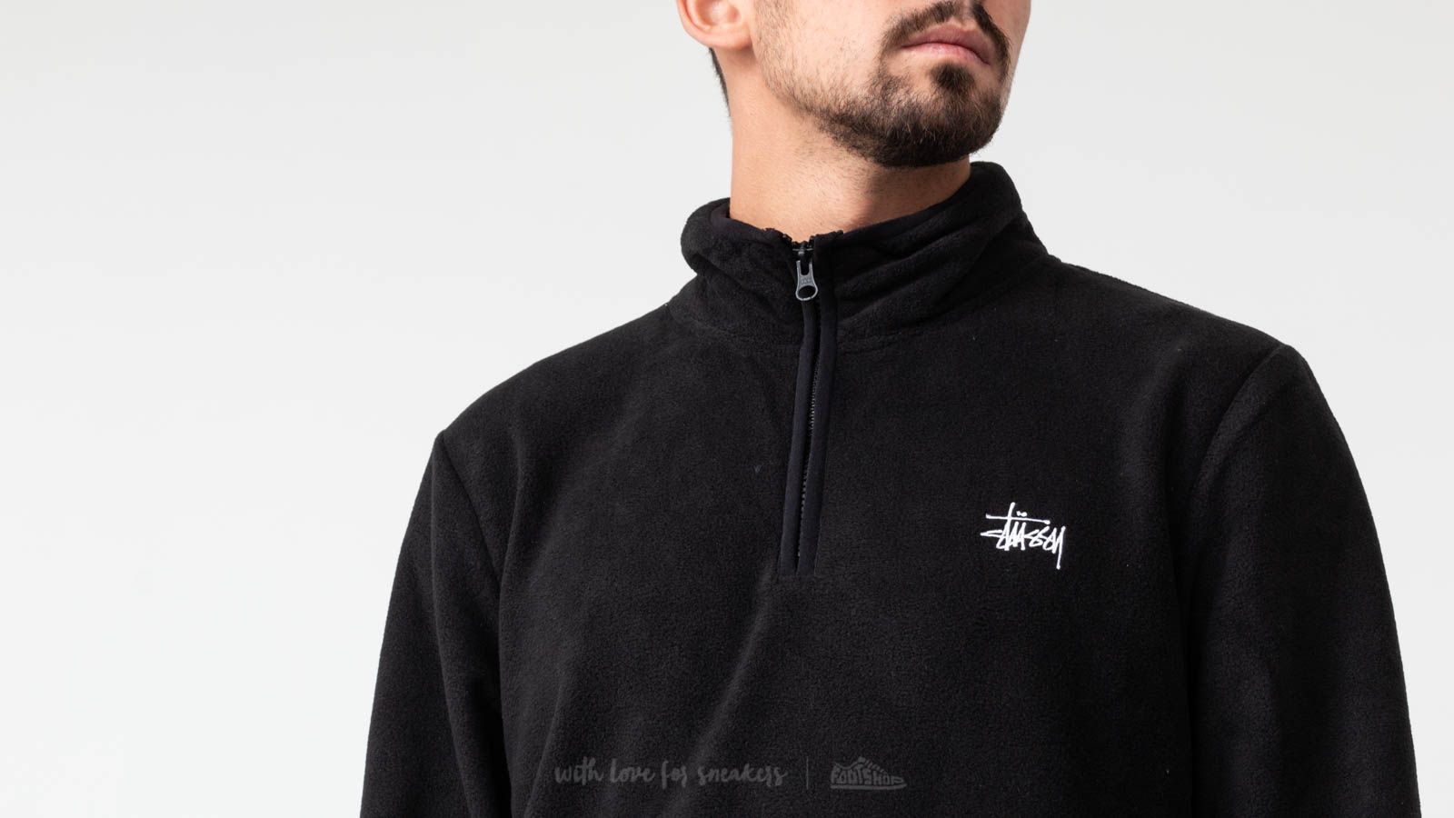 Sudaderas Stüssy Polar Fleece Half Zip Black (118287 black) | Footshop