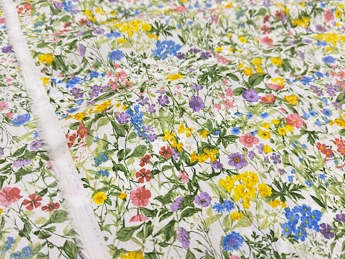 高密度80ローンフラワープリント「水彩ガーデン」 | 大塚屋ネットショップ