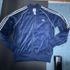 adidas ベロアトラックジャケット ネイビーXL - メルカリ